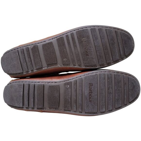 Barbour Men Moc Toe Slip On Driving Loafers Jenson Size US 12 UK 11 Cognac Brown - Picture 5 of 6